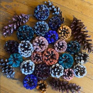 Collection of Hand Painted Pinecones